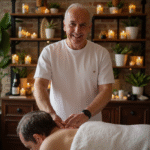 Therapist performing Swedish massage