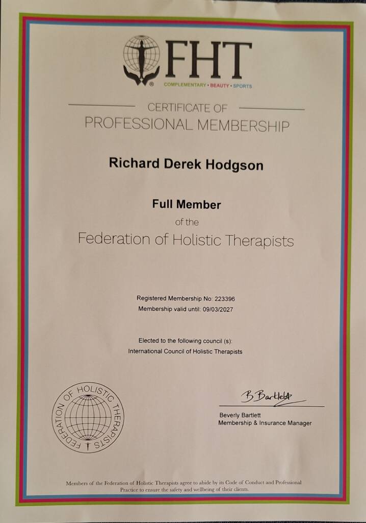 FHT Membership certificate