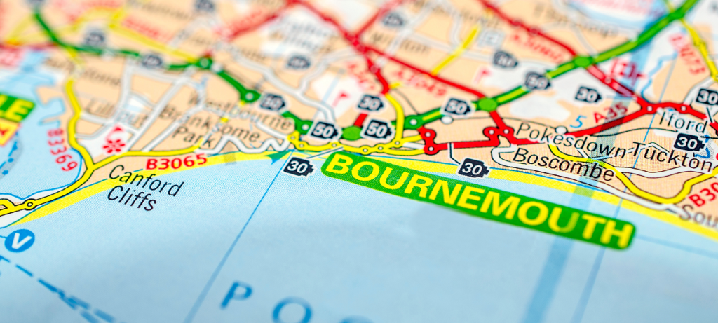 Bournemouth and Poole map