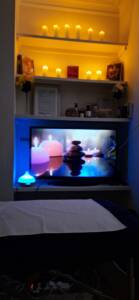 Candles glowing in the Guildford therapy room